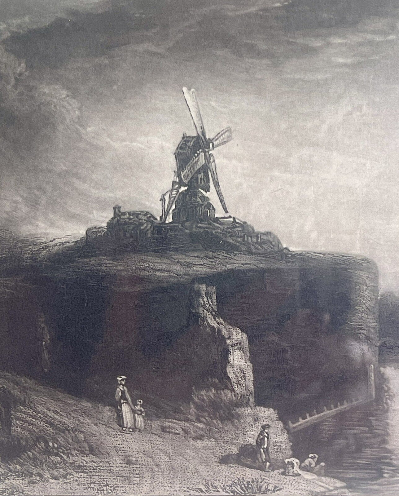 “The Mill” Antique Rembrandt van Rijn Mezzotint Charles Turner 1823 WB Drake2