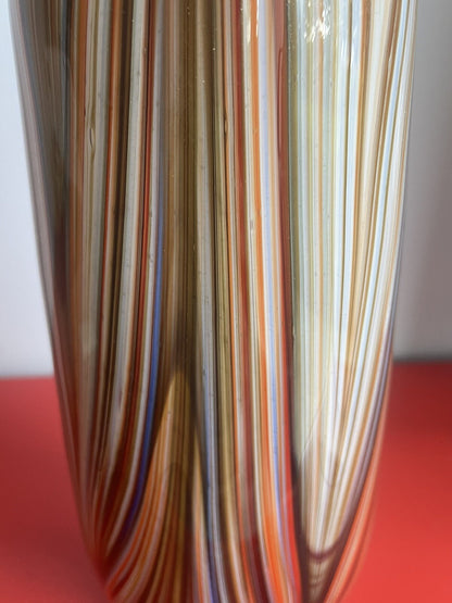 Older Venetian Murano Striped & Swirled Multicolor Vase 17” Italian Art Glass4