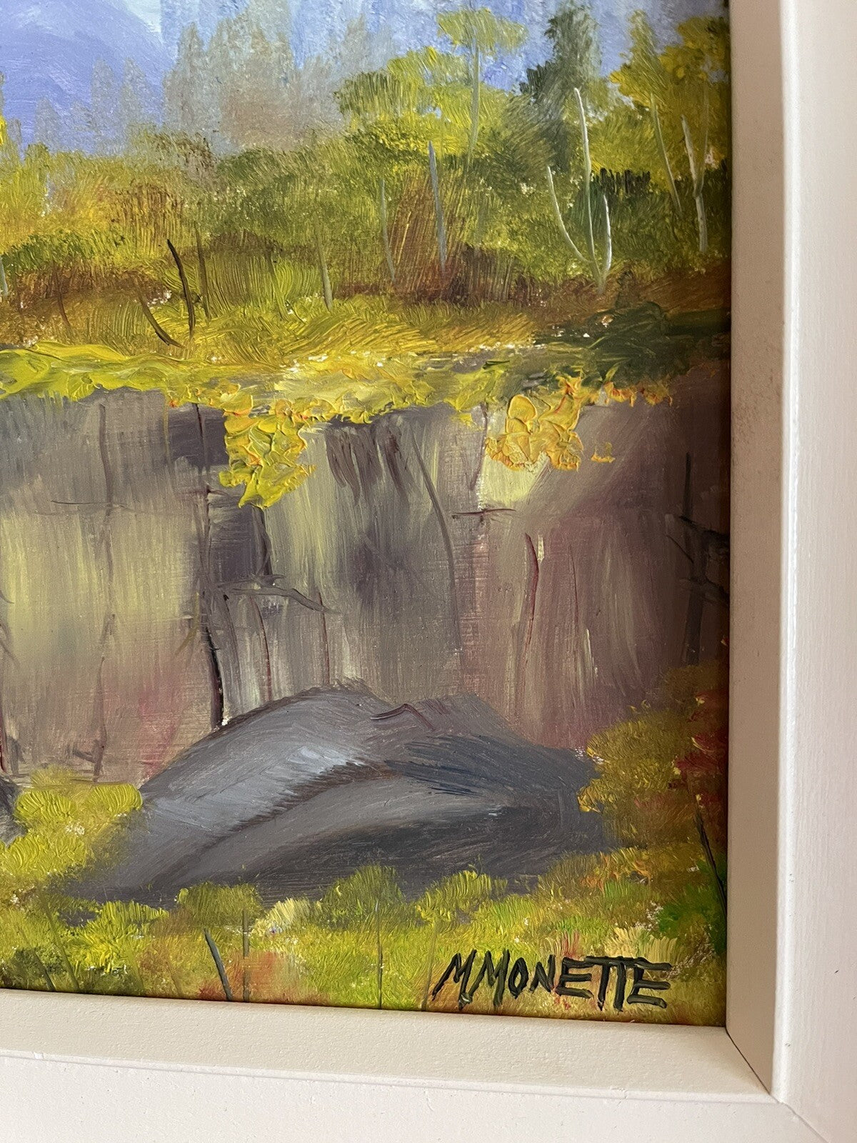 MCM Canadian Landscape Plein Air Painting Signed MONETTE Modern Art2