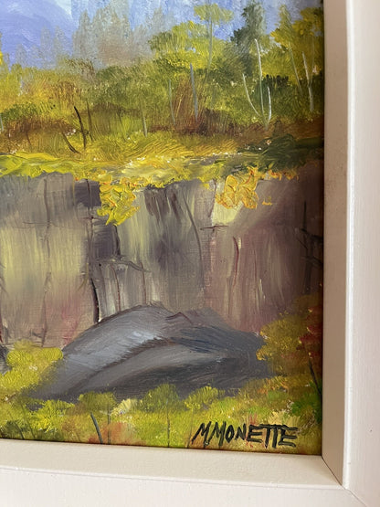 MCM Canadian Landscape Plein Air Painting Signed MONETTE Modern Art2