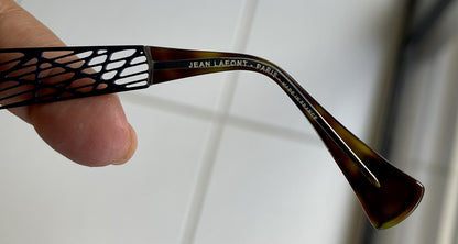 Jean Lafont Hallucinante Eyeglasses Frames Blue Pierced Metal Postmodern2