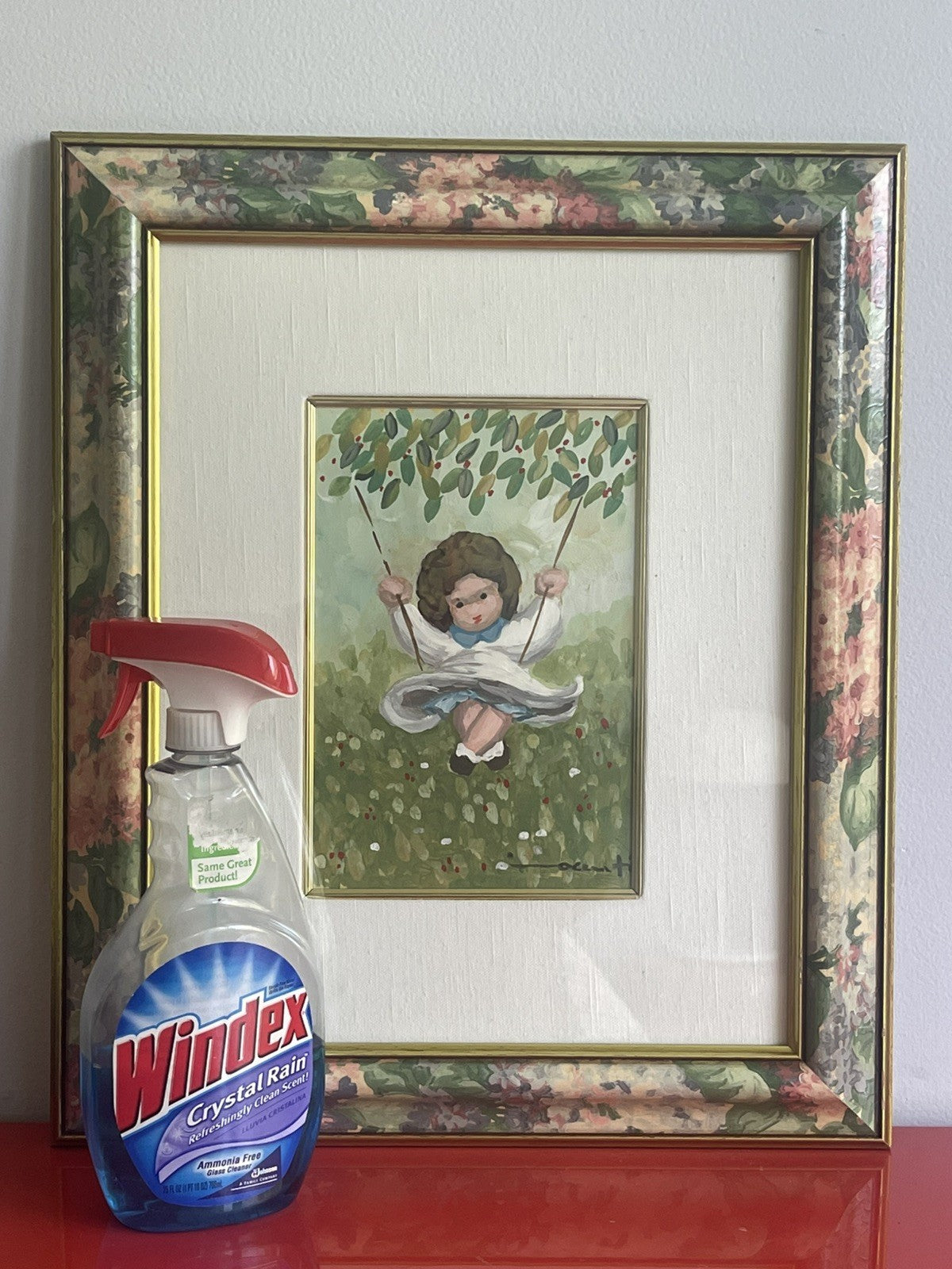 Marcello Innocenti Art Italy Girl On A Swing Orig Painting On Board 1970s Framed6