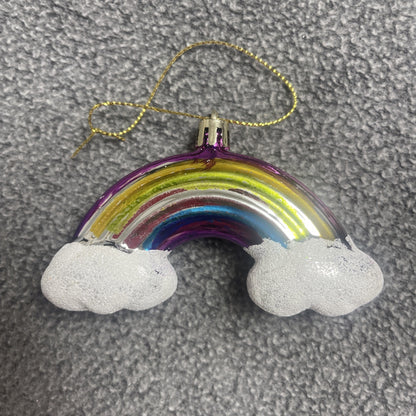 Rainbow Xmas Ornament Christmas Tree Decoration Lot Of 7 KITSCH1