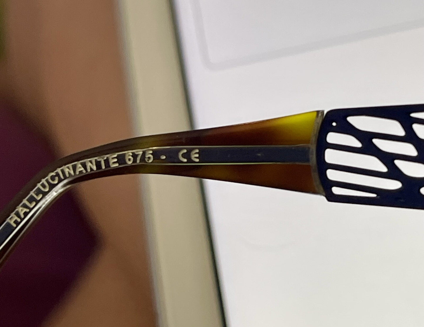 Jean Lafont Hallucinante Eyeglasses Frames Blue Pierced Metal Postmodern3