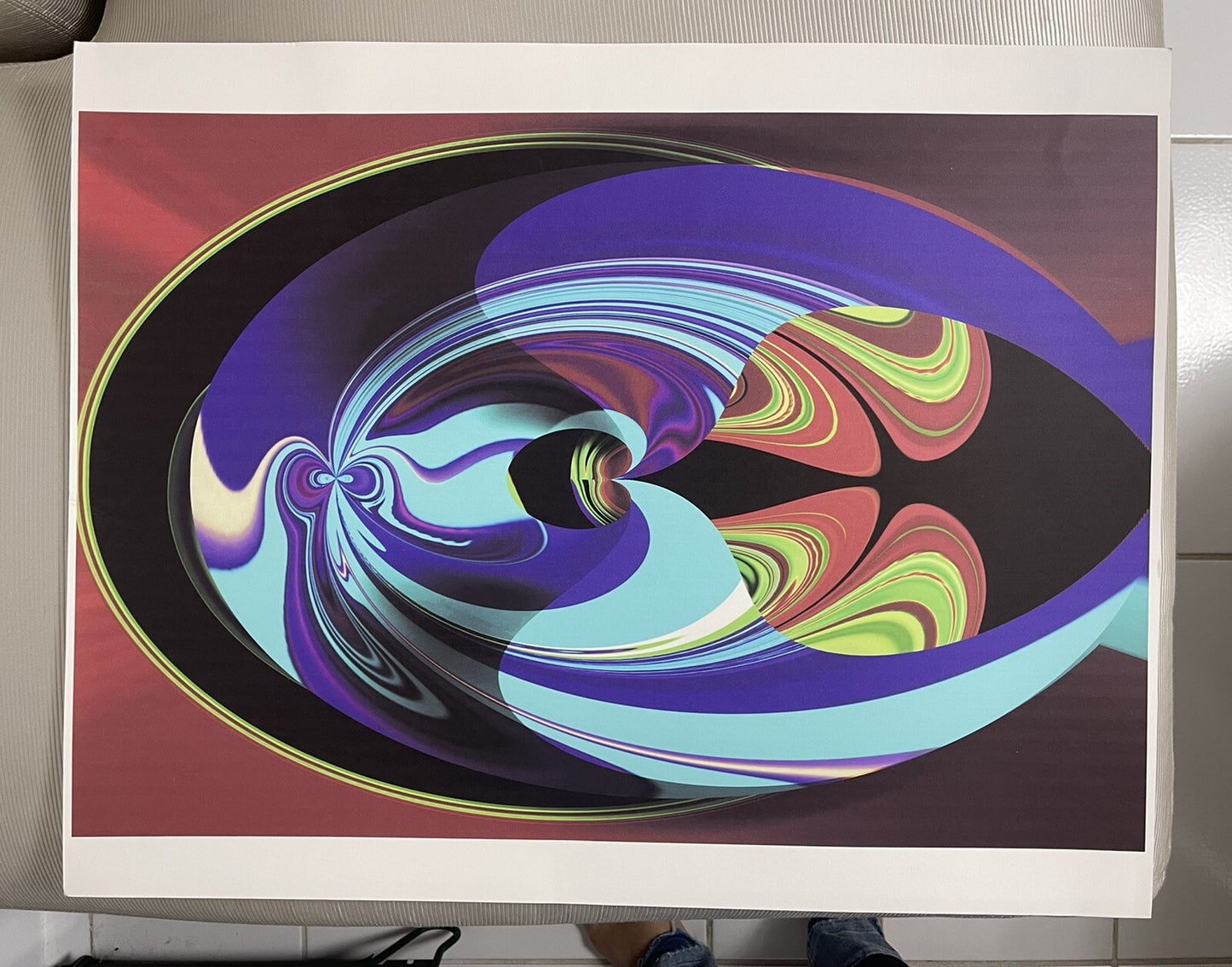 Groovy Psychedelic Abstraction #2 Fine Art Print Unframed 19” x 24” Unsigned1