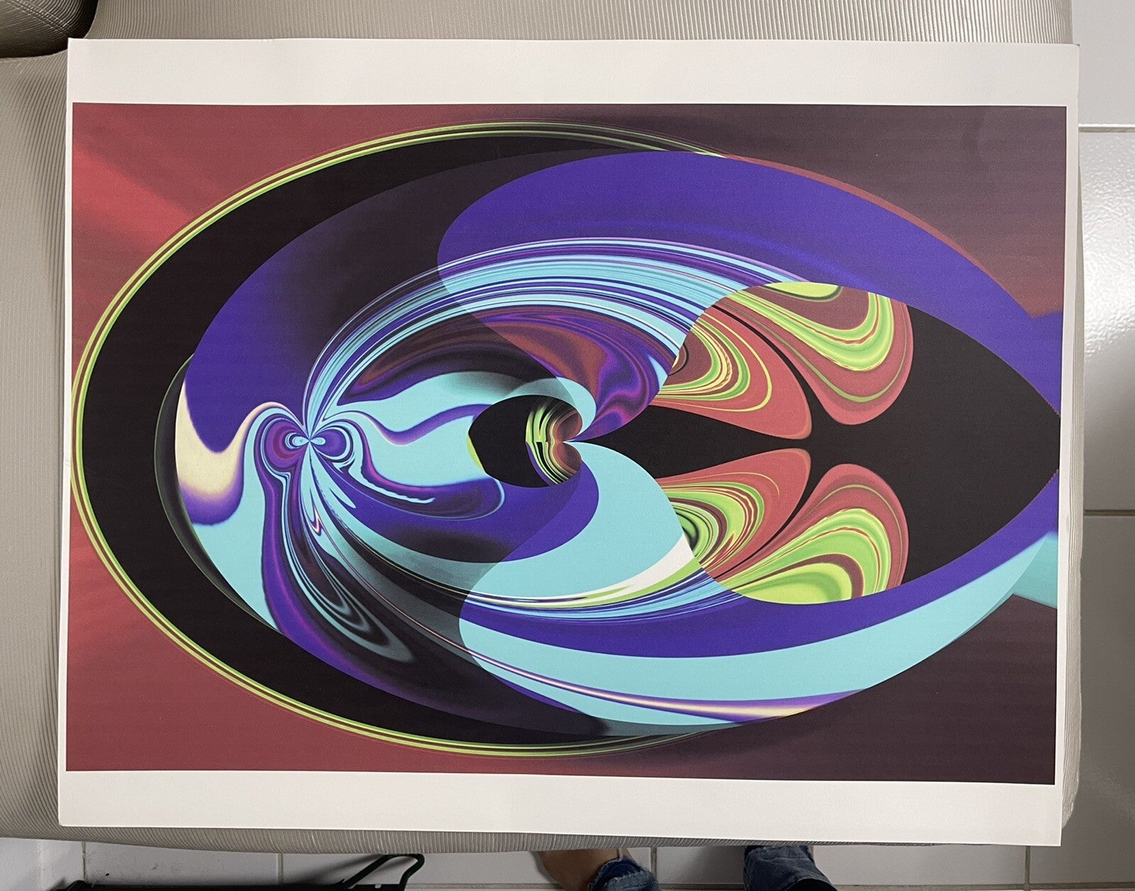 Groovy Psychedelic Abstraction #2 Fine Art Print Unframed 19” x 24” Unsigned1