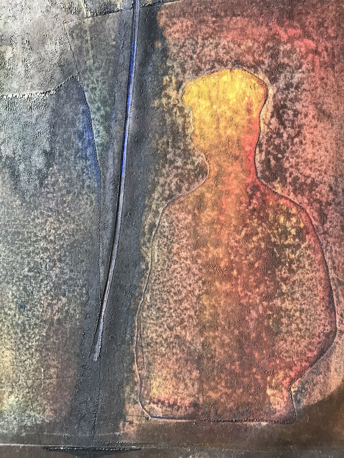 1993 Abstract MIXED MEDIA Oil on Paper Signed Print 22" x 28" Contemporary Art3