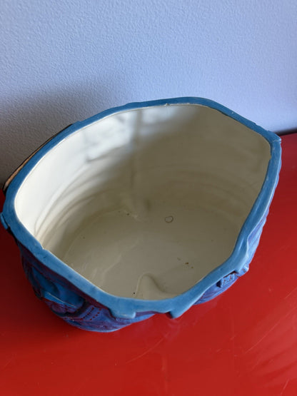 1979 Ceramic Denim Jeans Planter Vase Funky Hand Painted Hyperrealism Pop Art2