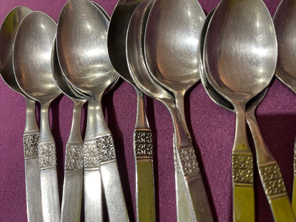 Northlands Japan Stainless Flatware FLING Pattern 30 Piece MCM Vintage MIXED LOT1