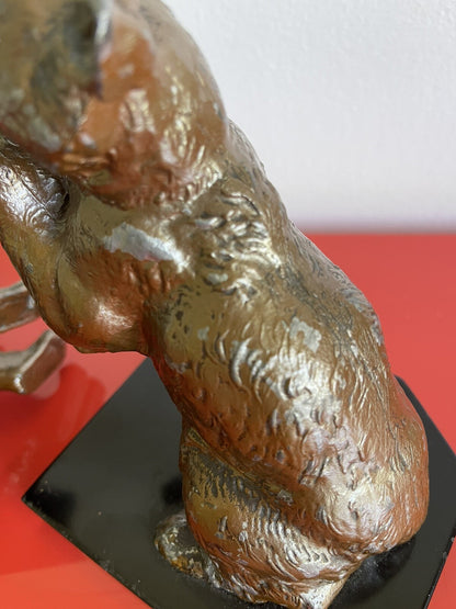 Vintage Frolicking Bear Bookends Louis Albert Carvin (?) Art Deco Marble Base8