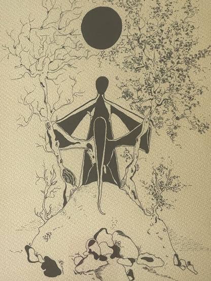 1970s Era Pen & Ink Drawing Minimalist Art Modernism 12” x 15” Framed Surrealist4