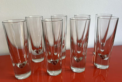 Carlos Moretti Italy 1980s Weighted Highball Glasses Set of Eight (8) Retro Bar0