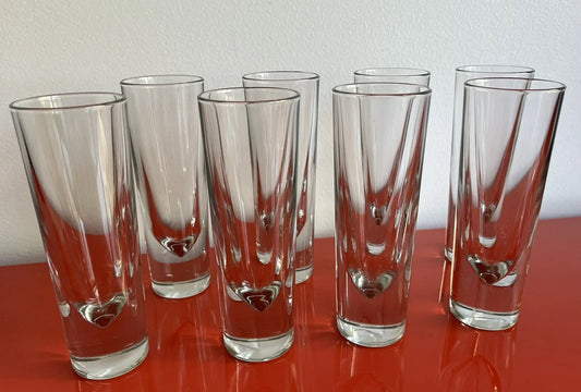 Carlos Moretti Italy 1980s Weighted Highball Glasses Set of Eight (8) Retro Bar0