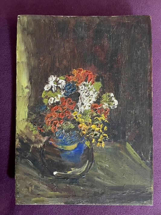 AMY GERTRUDE PAYNE 19th Cent. Pennsylvania Miniature Floral Still Life Painting0