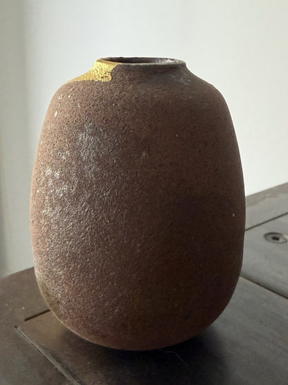 60s 70s Era Kutani Yakiware Ceramic Art Pottery Vase Kitamura Takashi Ikebana 4”1