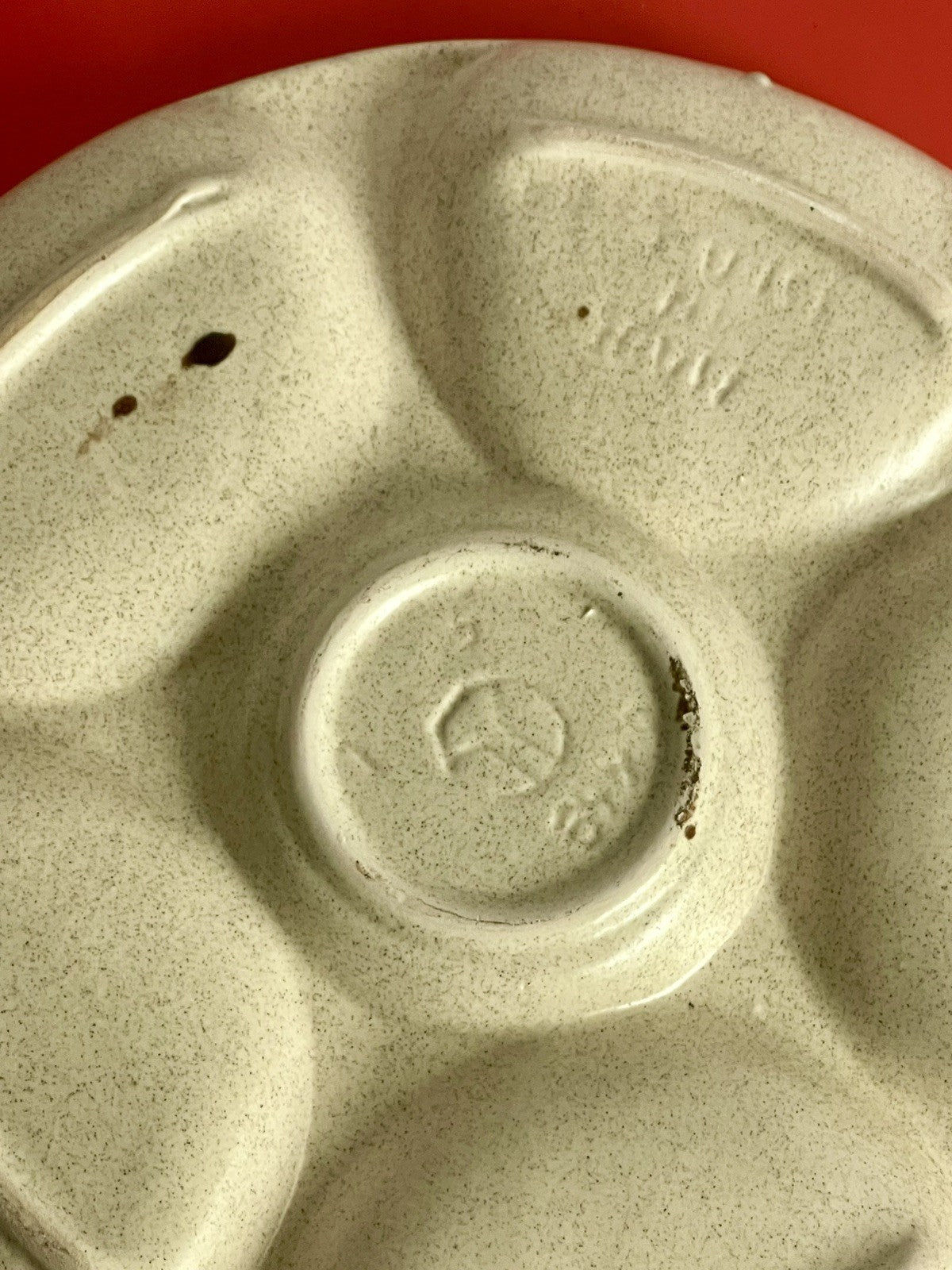 Modernist Kernat Israel Pottery Ceramic Seder Plate Passover Pesach 1960s MCM3