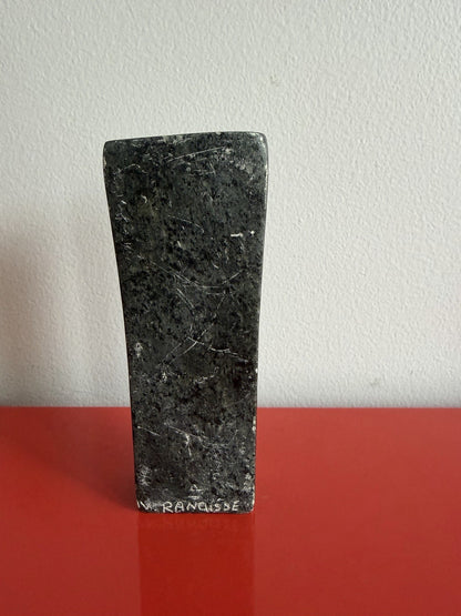 RANGISSE Cubist Face Carved Stone Shona Sculpture Abstract Zimbabwe Modernist 6”3