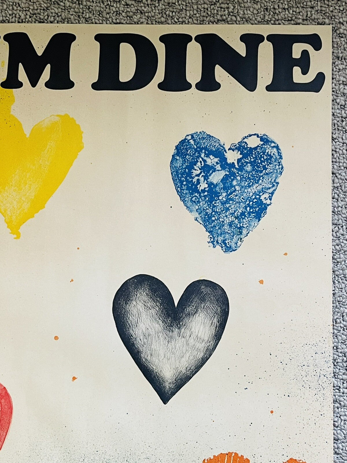 Jim Dine “Six Hearts” Limited Edition Litho Whitney Museum 1970 Pop Art Poster2