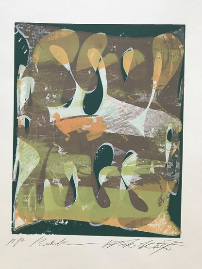 Postmodern ABSTRACT Serigraph Print Okamoto Contemporary Pop Art  21" x 31" Mod1