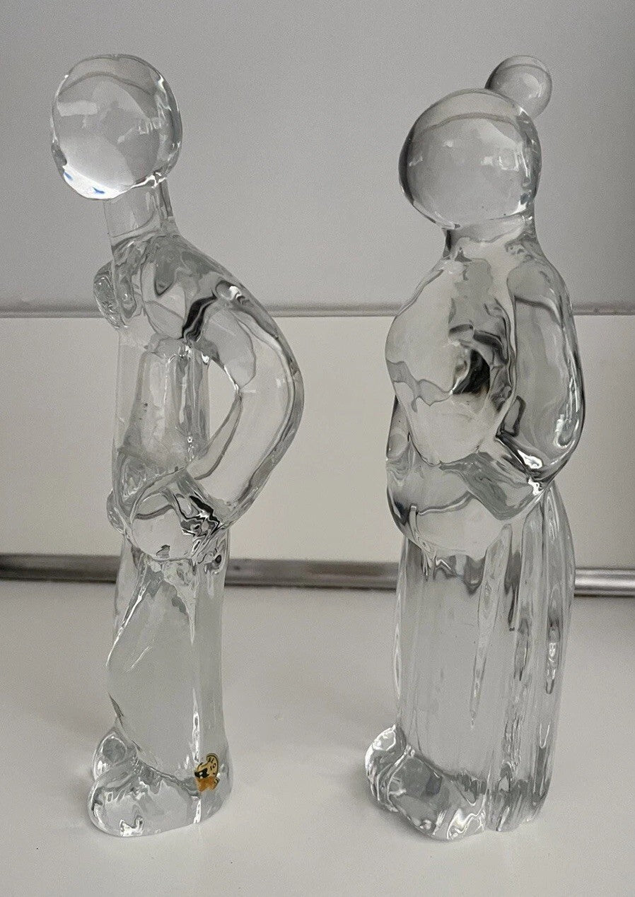 Vintage Reijmyre Crystal Couple 8” Tall Swedish Art Glass Scandinavian Modern1