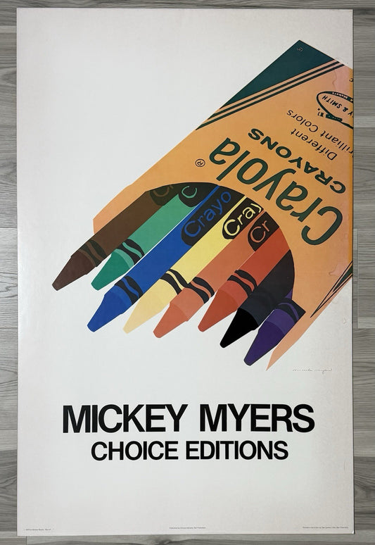 1979 Pop Art Mickey Myers 29” x 39” Crayola "Box of Crayons" Choice Eds Poster0