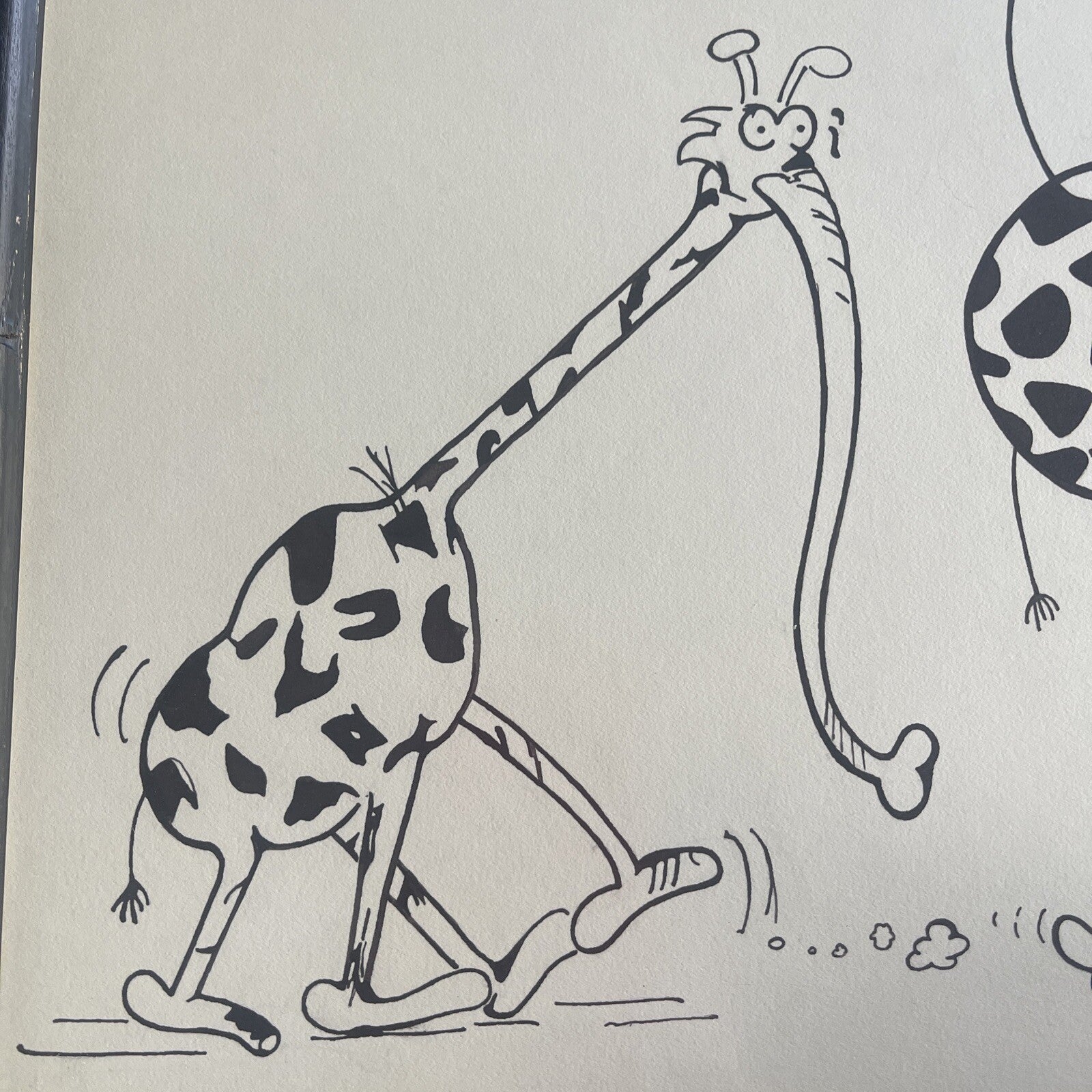 Guillermo Mordillo 1970s Argentina Cartoonist Framed Art Giraffe Elephant Couple1