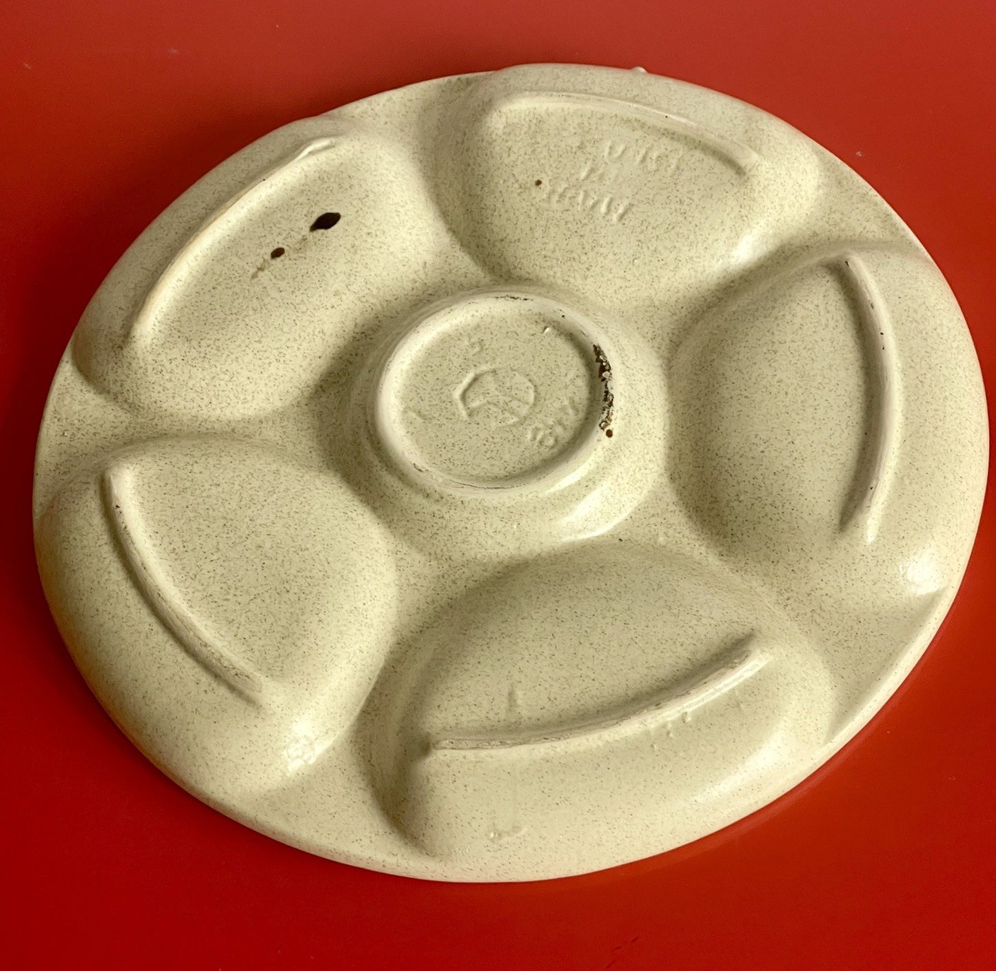 Modernist Kernat Israel Pottery Ceramic Seder Plate Passover Pesach 1960s MCM2