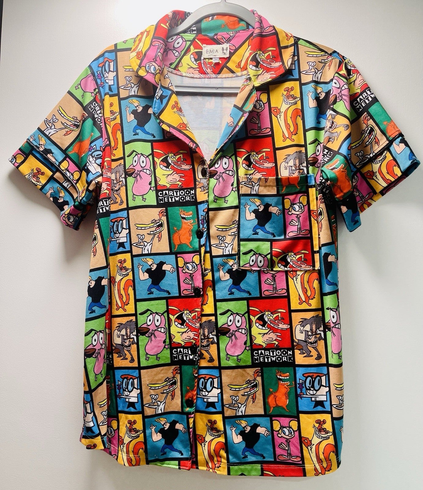Cartoon Network Animation TV Characters Camp Shirt Size M 1990s Gen Z Iconic0