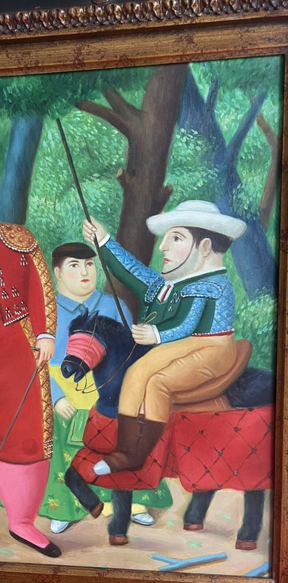 After Fernando Botero “Lefty & Gang” Ornately Framed Iconic Canvas Reproduction3