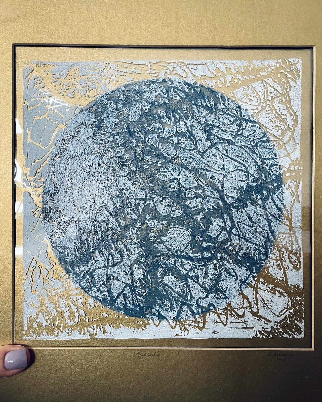  Abstract Fine Art Block Print “Rhapsodie” Signed SCHNABEL 3/25 Modernism Framed0