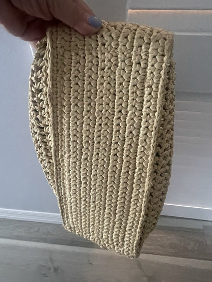 STELLA MCCARTNEY Woven Raffia Logo Tote Bag w/ Crossbody Strap Italy $1250 MSRP3