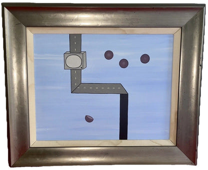 Hard Edge Painting Surrealism Geometric 18” x 15” Fine Art Original Postmodern0