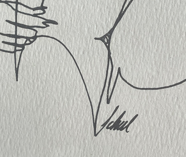 Nude Sexy Sultry Ladies Mod 1960s 1970s Era Pen & Ink Original Art Line Drawing3