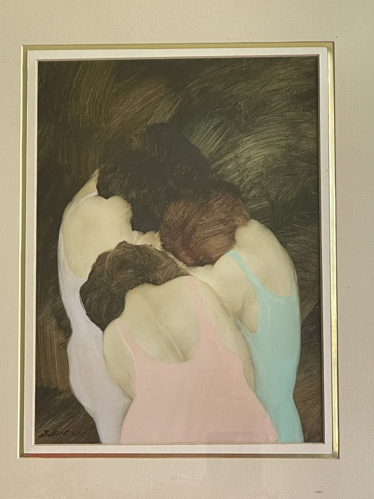 Borys Buzkij Contemporary Fine Art Impressionist Painting Three Dancers Framed0