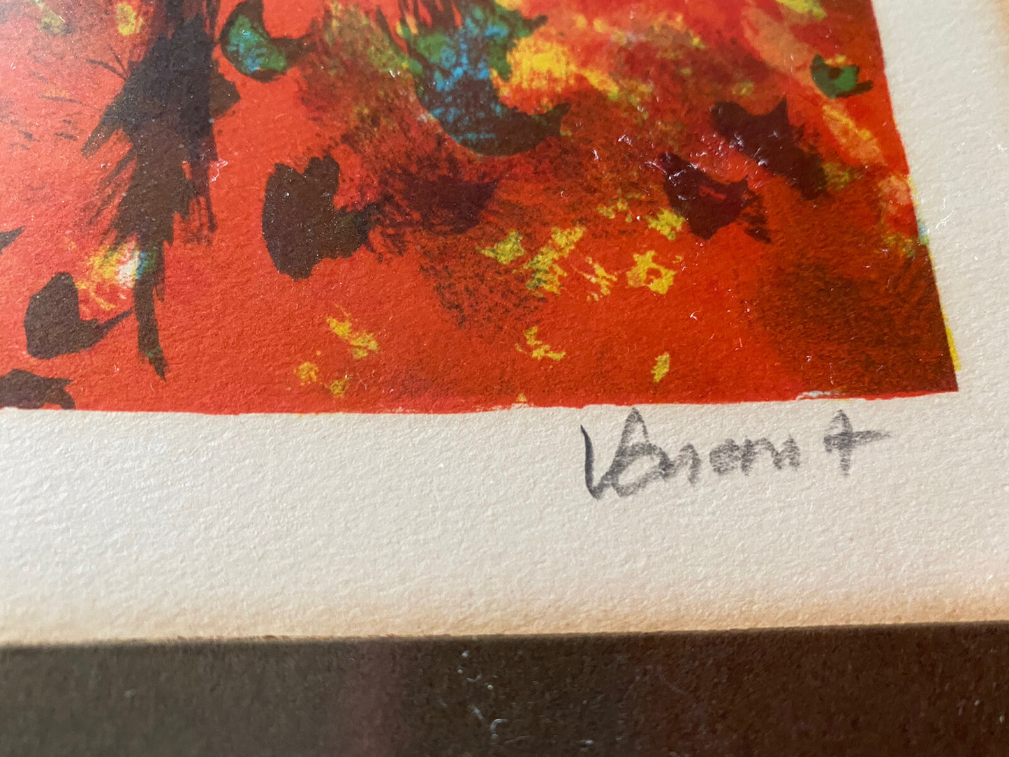 Modernist Lithograph VASANT CHINCHWADCAR India MCM 1960s Abstract Impressionism2