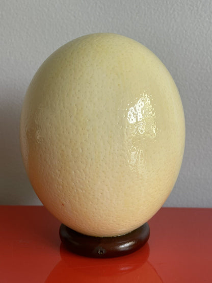 African Vintage Ostrich Egg Hand Painted Beaded Woman Portrait 6” SIGNED3
