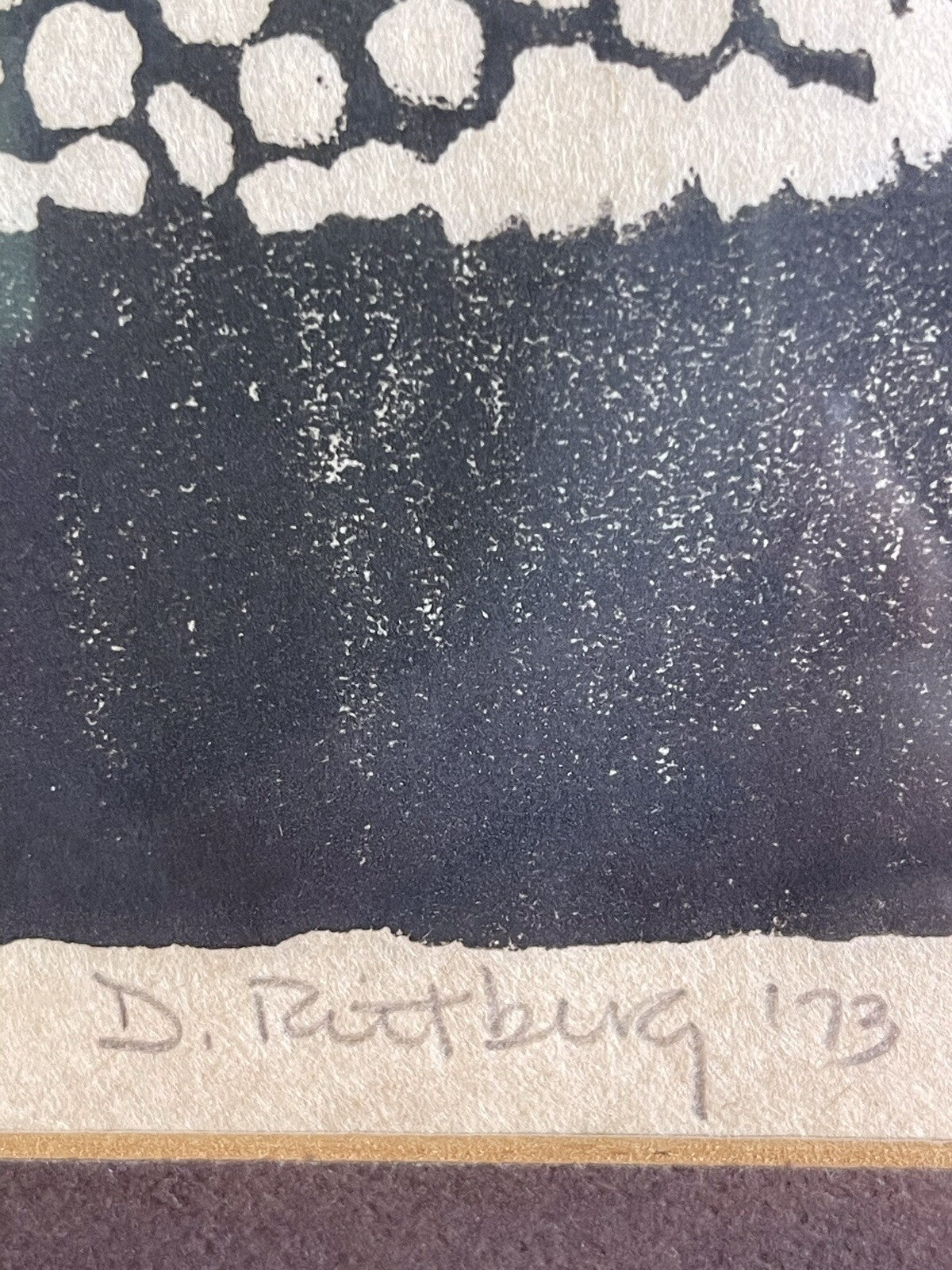 Signed Woodblock Print Modernist Urban 1973 Etching Engraving Retro Rittberg4