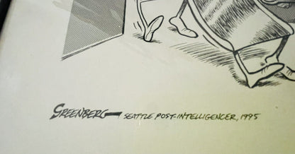 Orig Comic Strip Cartoon Art Seattle Post “Hall of Innocence Lost” ‘95 Greenberg3
