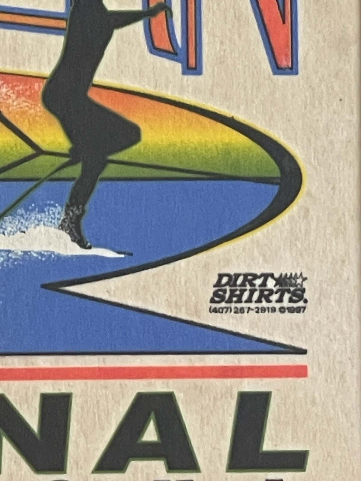 1987 FL Water Ski Championships Framed Art Print Retro T-Shirt Design Framed 20”3