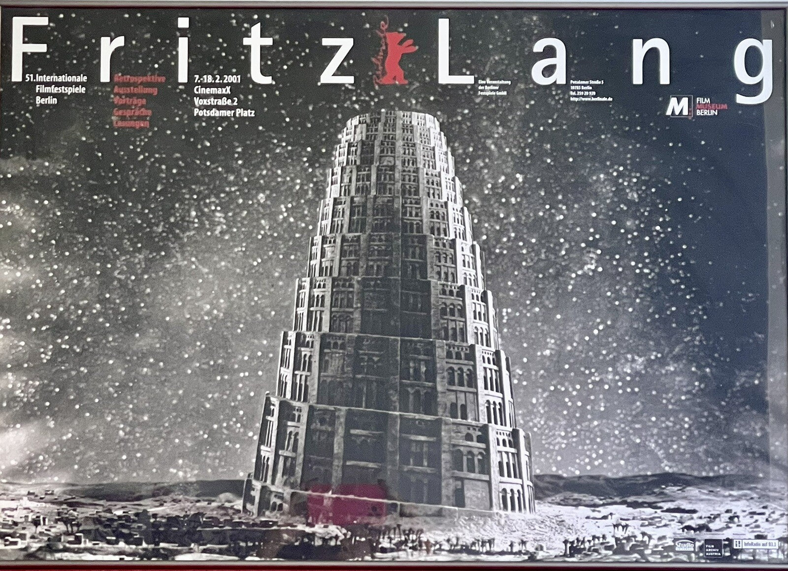 Rare 2001 Berlin Int’l Film Festival Fritz Lang Retrospective Poster METROPOLIS0