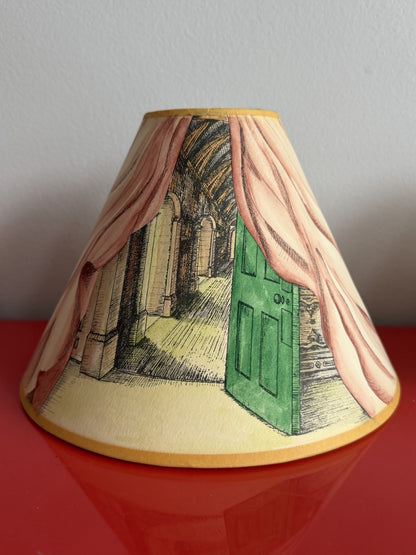 Pictorial Lampshade MATCHED PAIR Vintage Country Cottage Shabby Chic Table Lamps1