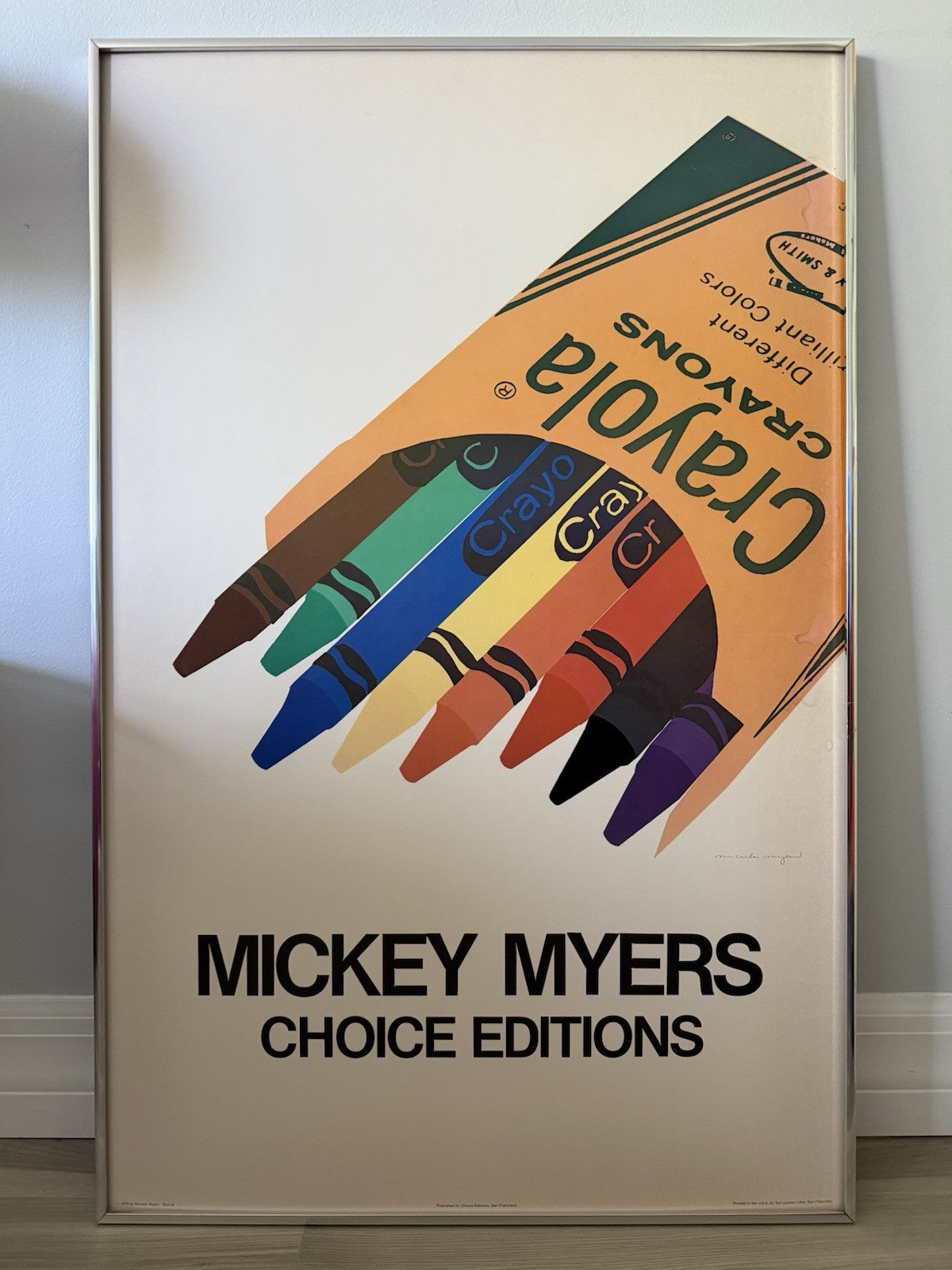 1979 Pop Art Mickey Myers 29” x 39” Crayola "Box of Crayons" Choice Eds Poster1