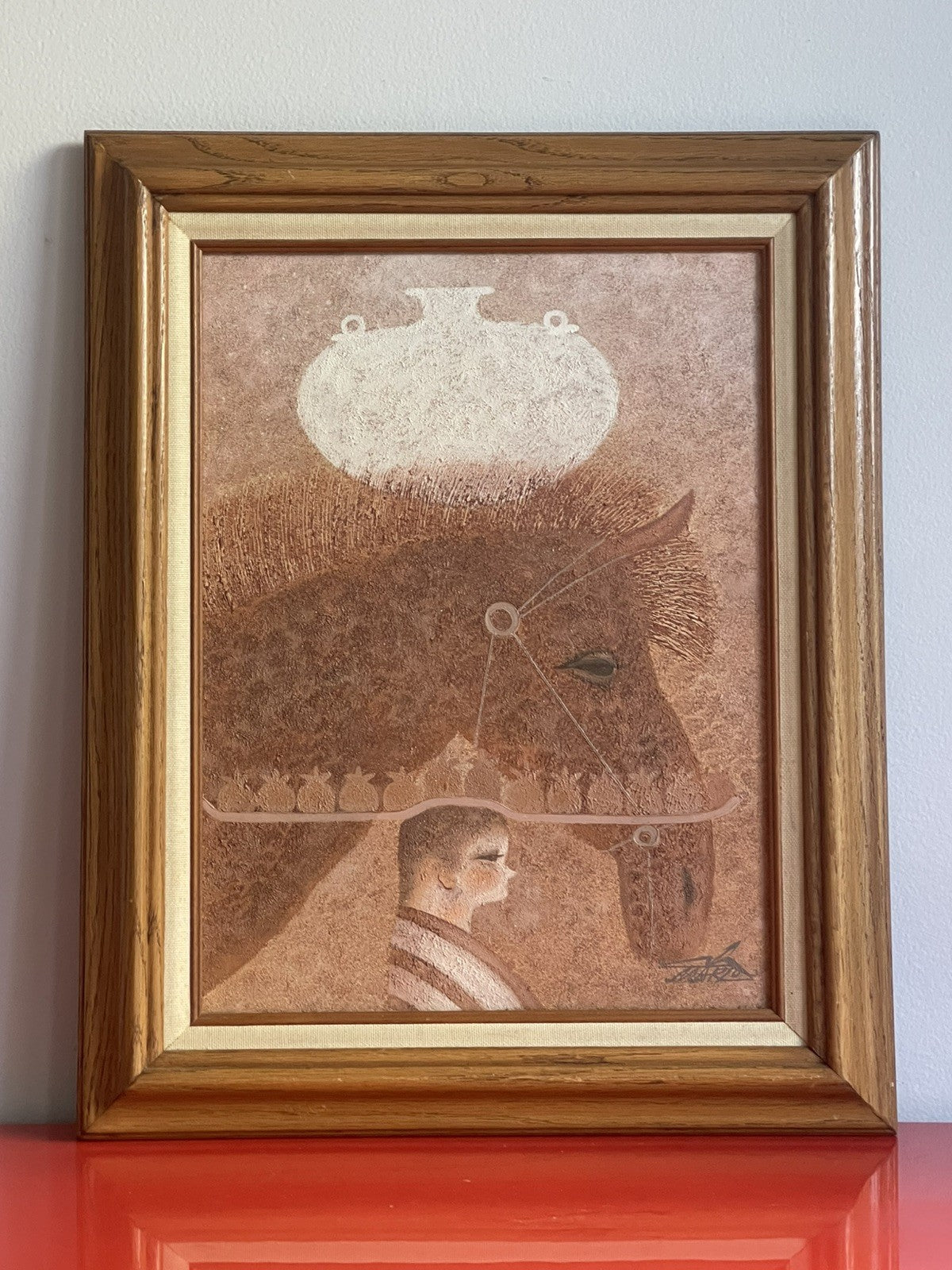 Textured Modernist Canvas Giclee Park Dorn Signed Mario Jung Surrealism Horse1