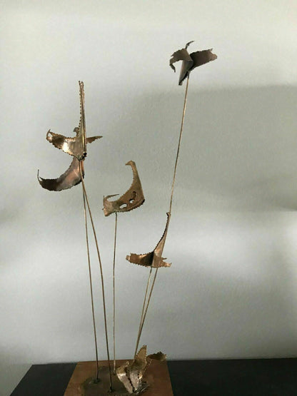 17” Kinetic Sculpture Jere Style 60s 70s BIRDS MCM ABSTRACT Brutalist Postmodern2