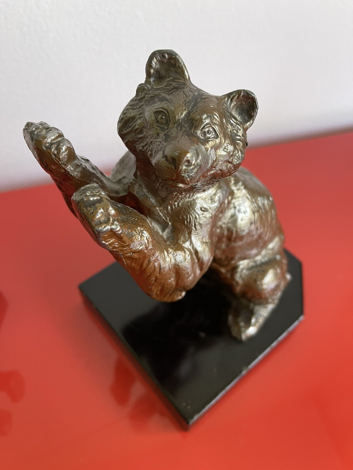 Vintage Frolicking Bear Bookends Louis Albert Carvin (?) Art Deco Marble Base6
