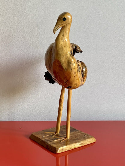 Folk Art 12” Burl Wood Sea Bird Sculpture Carved Organic Rustic Vintage Seagull3