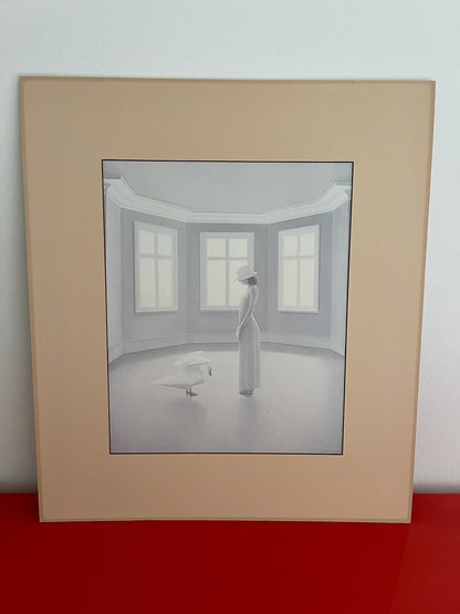 Contemporary Figurative Realist 1979 Matted Print “Mute Swan Song” Neil Moore2