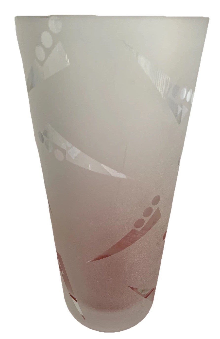 Robert McCandless 11” Frosted Art Glass Vase 90s Memphis Milano Postmodernism1