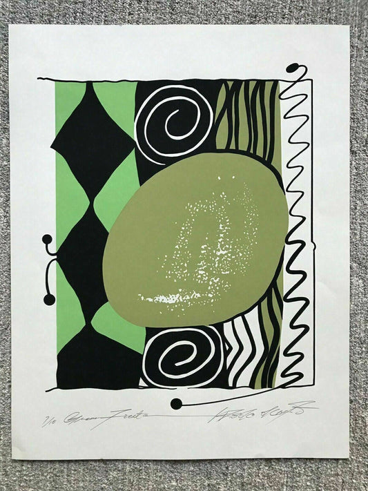 Postmodern Serigraph Fine Art Print Okamoto Contemporary Bauhaus 21" x 27" Mod0