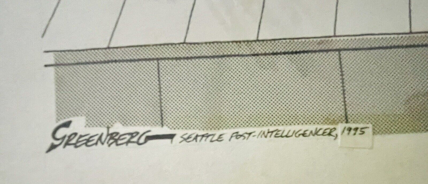 Orig Political Comic Strip Cartoon Art Seattle Post NEA Cuts ‘95 Steve Greenberg4
